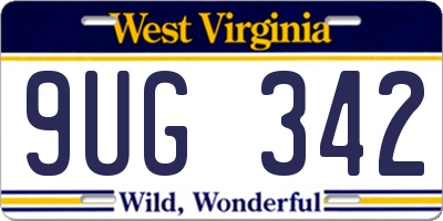 WV license plate 9UG342