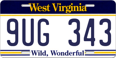 WV license plate 9UG343