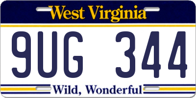 WV license plate 9UG344