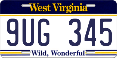 WV license plate 9UG345