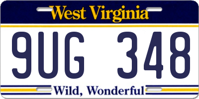 WV license plate 9UG348