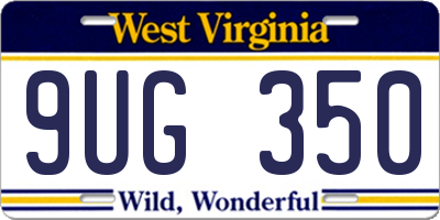 WV license plate 9UG350