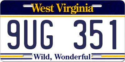 WV license plate 9UG351