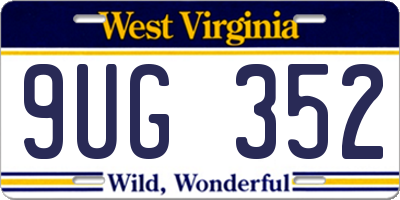 WV license plate 9UG352