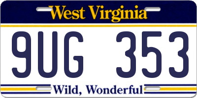 WV license plate 9UG353