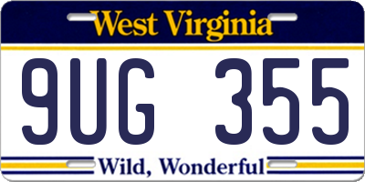 WV license plate 9UG355