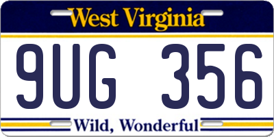 WV license plate 9UG356