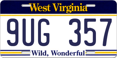 WV license plate 9UG357