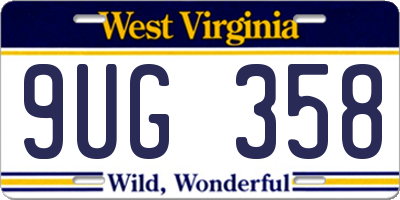 WV license plate 9UG358