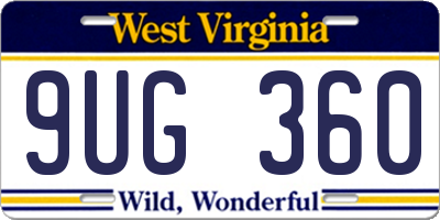 WV license plate 9UG360