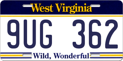 WV license plate 9UG362