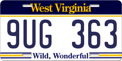 WV license plate 9UG363