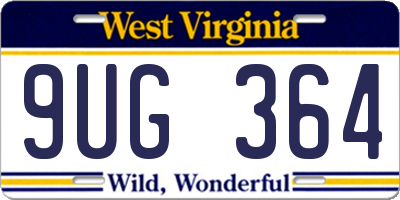 WV license plate 9UG364