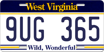 WV license plate 9UG365