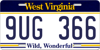 WV license plate 9UG366