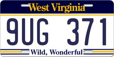 WV license plate 9UG371