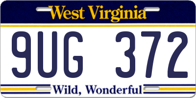 WV license plate 9UG372