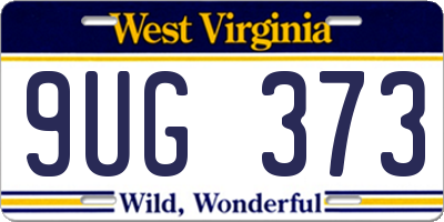 WV license plate 9UG373