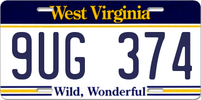 WV license plate 9UG374