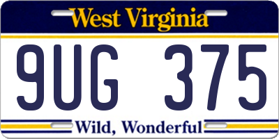 WV license plate 9UG375