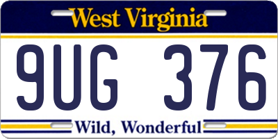 WV license plate 9UG376