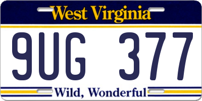 WV license plate 9UG377