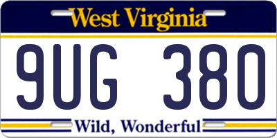WV license plate 9UG380