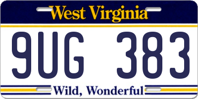 WV license plate 9UG383