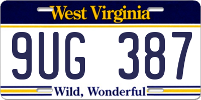 WV license plate 9UG387