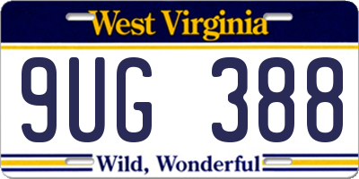WV license plate 9UG388