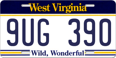 WV license plate 9UG390