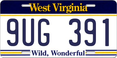 WV license plate 9UG391