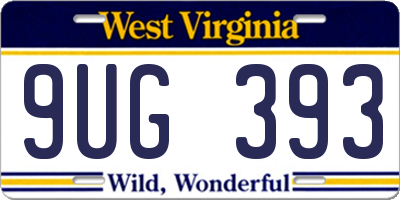 WV license plate 9UG393