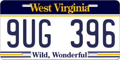 WV license plate 9UG396