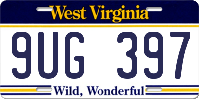 WV license plate 9UG397