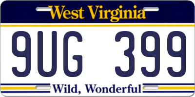 WV license plate 9UG399