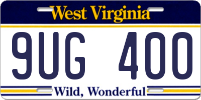 WV license plate 9UG400