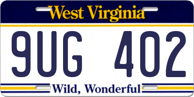 WV license plate 9UG402