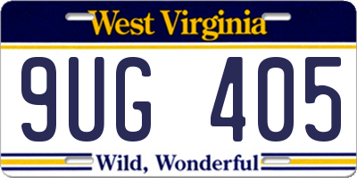 WV license plate 9UG405