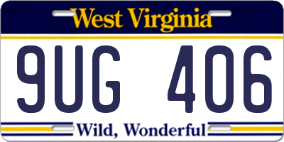 WV license plate 9UG406