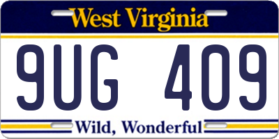 WV license plate 9UG409