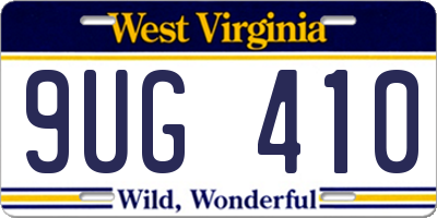 WV license plate 9UG410