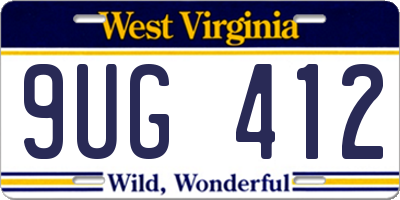 WV license plate 9UG412