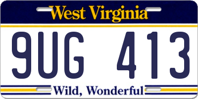 WV license plate 9UG413