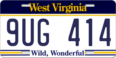 WV license plate 9UG414