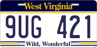 WV license plate 9UG421