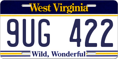 WV license plate 9UG422