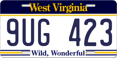 WV license plate 9UG423