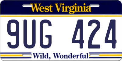 WV license plate 9UG424
