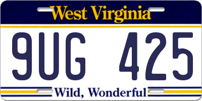 WV license plate 9UG425